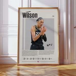 A&#39;jawänson Poster, Las Vegas Aces, WNBA Poster, Sport Poster, Mid Century Modern, WNBA Fans, Basketball Geschenk, Sport Schlafzimmer Poster