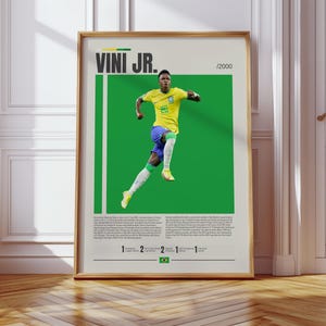 Vinicius Junior Poster, Real Madrid Poster, Soccer Gifts, Sports Poster, Football Player Poster, Soccer Wall Art, Sports Bedroom Posters