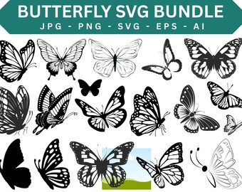 Butterfly SVG Bundle, Digital Download, Butterfly SVG Layered, Butterfly Clipart, Butterfly Files for Cricut, Butterfly Silhouette