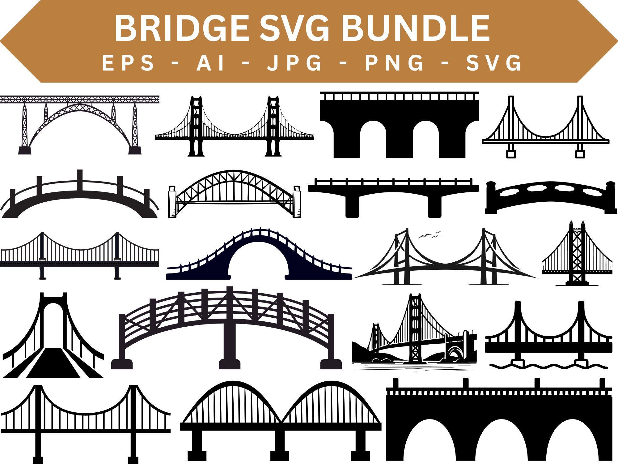 Bridge SVG Bundle, Clipart Vector Design (instant Download) - Etsy