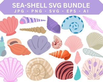 Watercolor Seashell Clipart, Ocean Illustrations (Digital Download)