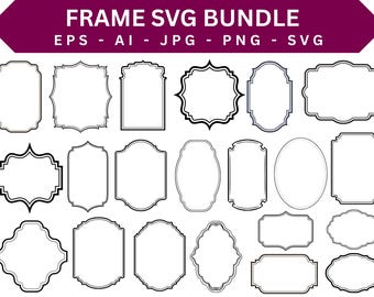 Classic Frames SVG Bundle, Laser Cut Borders (Instant Download)