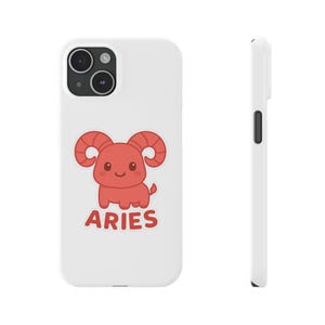 Adorable Aries Slim Phone Case | Zodiac Sign Accessories, Astrology Gift, Personalized Phone Cover, Birthday Present, Cute Designs