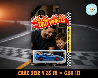 Fathers Day Toy Car Packaging Template, Hot Wheels Gift for Dad, Editable Canva Card, Custom Photo Fathers Day Gift Printable Toy Car Holder