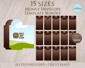 Printable Money Envelope Templates 15 Fully Editable Canva Designs A4 Size Gift Cash Envelopes, Instant Download DIY Print Your Own