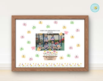 Editable Fingerprint Teacher Gift Keepsake Print | Kids Name Appreciation Gift | End of Year School Custom Teacher Thank You Art