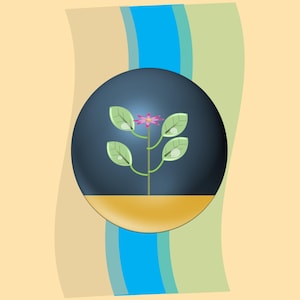 Geometric Sphere Plant – Modern Botanical Digital Design- Multiple Dimensions-Digital Download-JPG Files