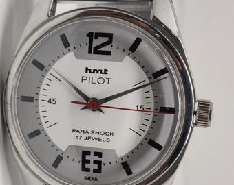 Vintage HMT Pilot Mechanical Hand Winding Wrist Watch Good Condition