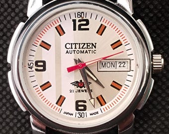 Vintage Citizen Automatic Day-Date Stainless Steel Men's Watch