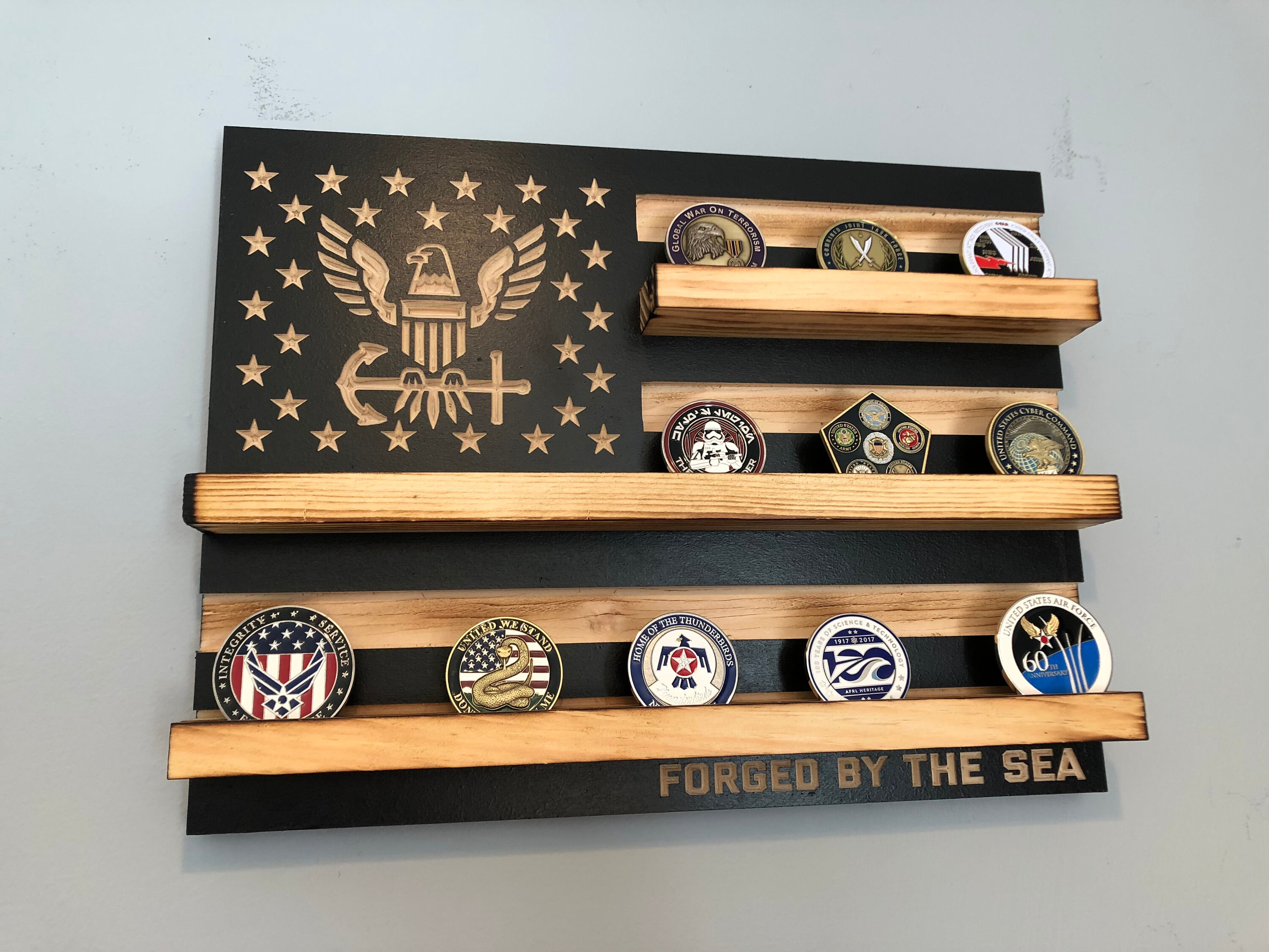 12 x 15 Navy Challenge Coin Holder Display Case US Etsy