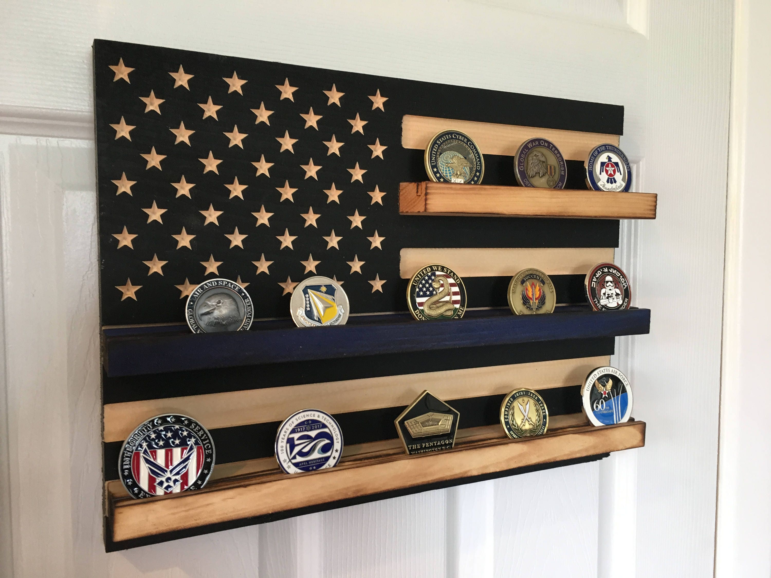 12 x 15 Thin Blue Line Challenge Coin Display Case Etsy