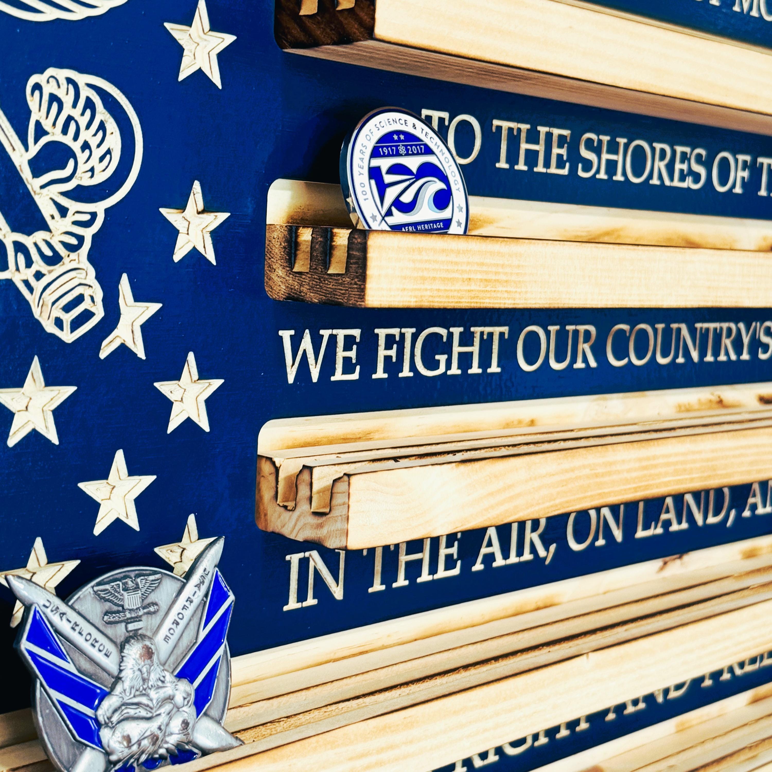 Coin Rack Usace 80 Coins USMC Marines Hymn Challenge Coin Display Holder Marine Corps ...