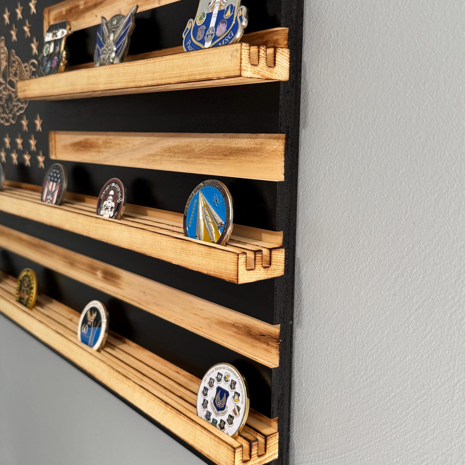 Submarine Coin Rack 70 Coins US Navy Submarine Challenge Coin Display Rack Dolphin Emblem ...