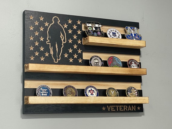 Custom Proud Veteran of the US Army usmc gifts office desk organizer,  Personalized air force office decor wooden desk organizers, Engraved  veteran air