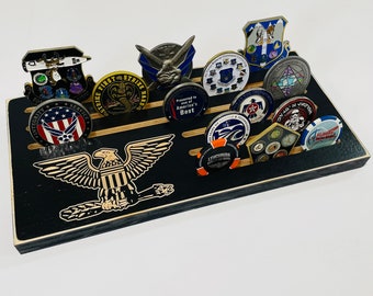 20 Coin Colonel Rank Military Challenge Coin Holder Rack Desk Display Collection Retirement Promotion Gift Army Navy Marines Air Force