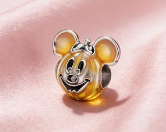 Mickey Mouse Pumpkin Charm,925 Sterling Silver Charm,Compatible with Pandora Bracelets,Inspired,Perfect Gift for Girls Women