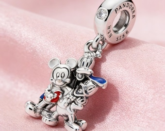 Mouse and Friends Charm,925 Sterling Silver Charm,Compatible with Pandora Bracelets,Inspired,Perfect Gift for Girls Women
