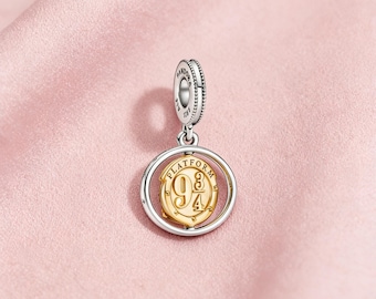 Charm colgante giratorio de Hedwig, de plata de ley 925, compatible con pulseras Pandora, ideal como regalo para niñas y mujeres.