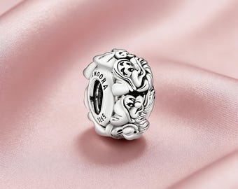 Charm espaciador de los Siete Enanitos, de plata de ley 925, compatible con pulseras Pandora. Regalo perfecto para niñas y mujeres.