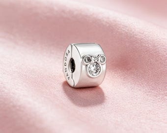 Musse Pigg & Mimmi Pigg Klämma Berlock, 925 Sterling Silver Berlock, Kompatibel med Pandora Armband, Inspirerad, Perfekt present till flickor och kvinnor