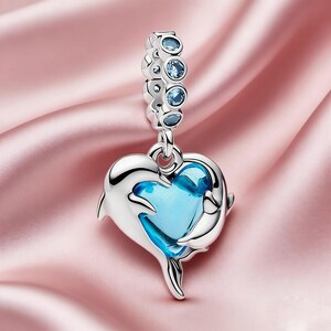 Pandora Dolphin Heart Charm - Etsy