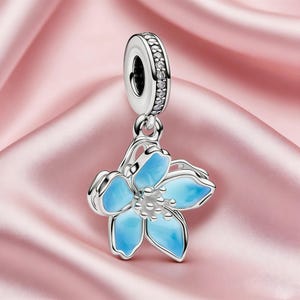 Pandora Blue Blossom Charm - Etsy