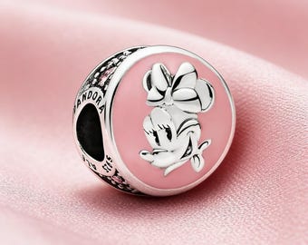 Vintage Minnie Charm,925 Sterling Silver Charm,Compatible with Pandora Bracelets,Inspired,Perfect Gift for Girls Women