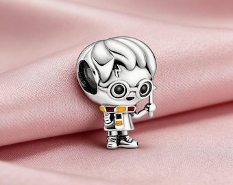 Dije de plata esterlina Potter, dije de plata esterlina 925, compatible con pulseras Pandora, inspirado, regalo perfecto para niñas y mujeres.