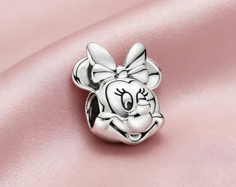 Minnie Mouse Charm,925 Sterling Silver Charm,Compatible with Pandora Bracelets,Inspired,Perfect Gift for Girls Women