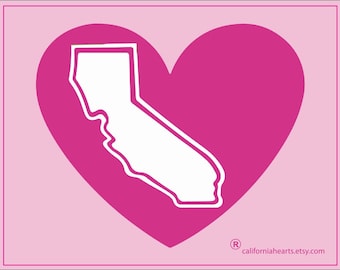 The California Pink Heart " Breast Cancer Support " Decal