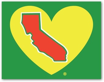One Love California Heart Decal
