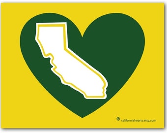Oaktown A's California Heart Decal