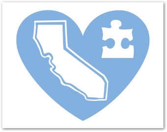 The "Heart For Autism" California Heart Decal