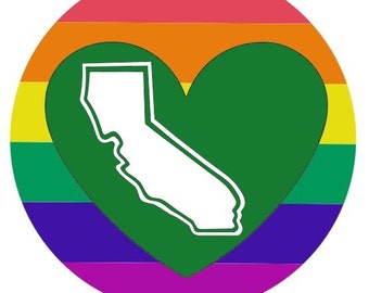 Rainbow's Forever California Heart Decal