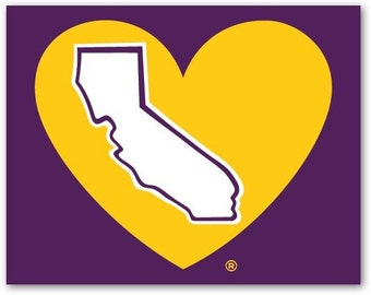 Lake Show Purple And Gold California Heart Decal