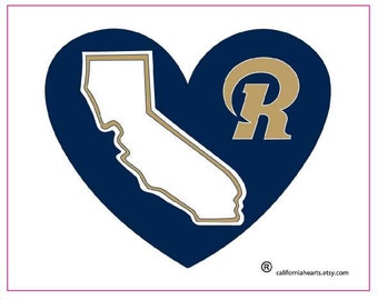 Congratulations to the Super Bowl Champion Los Angeles Rams California Heart Decal