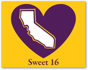 The Lakers Sweet 16 California Heart Decal