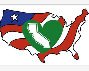 The "One State Of Mind" California Heart Decal