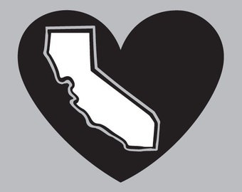 L.A. Kings / Oakland Raiders California Heart Decal