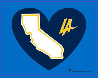The Los Angeles Chargers California Heart Decal