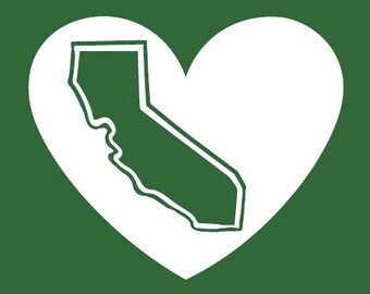 The Green State California Heart Decal