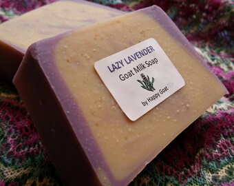 LAZY LAVENDER-handmade goat milk soap-bath/shower bars