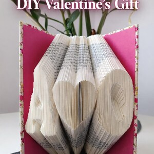 Personalized Book Folding Pattern – Initials & Heart, DIY Valentine's Gift (PDF Pattern)
