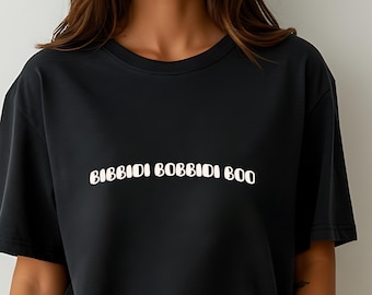 Maglietta di Cenerentola, Maglietta Biddibi Boddibi Boo, Maglietta in morbido cotone, Maglietta umoristica, Regalo per insegnanti, Regalo per amanti dei libri, Magliette allegre, Magliette stravaganti