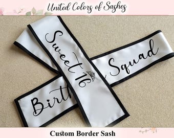 Personalized Sweet 16 Sash, Birthday Girl Sash, Quince Sash, Personalized Sash, Birthday Party Sash, Anos Sash, Mama De la Quinceanera Sash