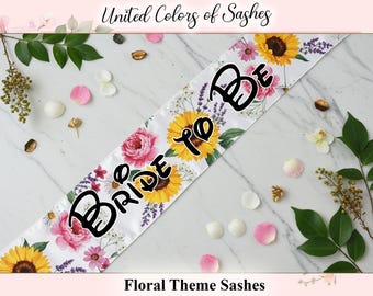 Custom Floral Sash Theme Printed Customized Floral Bride to be Theme Sash Bachelorette Sash Personalized Sash Hen Party Sash gifts Bachelors