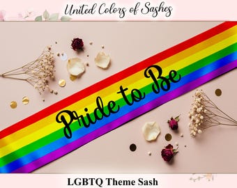 Custom LGBTQ Pride Sash | Personalized Rainbow Sash for Parades, Birthdays and Celebrations | Satin Pride Accessory  Empowerment Gift