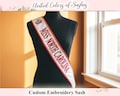 Embroidery Pageant Sash - Custom Embroidery Lace Sash - Personalized  Sash - Custom Sash - Your Text Sash - Bridesmaid Sash- Prom Night Sash