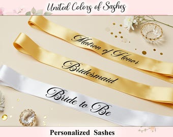 Personalized Bachelorette Sash Satin Sash for Party, honours and Team Awards Ceremony Wear & Keepsake Gift Bride to be Sash Gift for Her