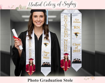 Customized Photo Graduation Stole Custom Graduation Stole Gift for Graduates Sash with Name, Year & Photos Personalized Class of 2025 grads